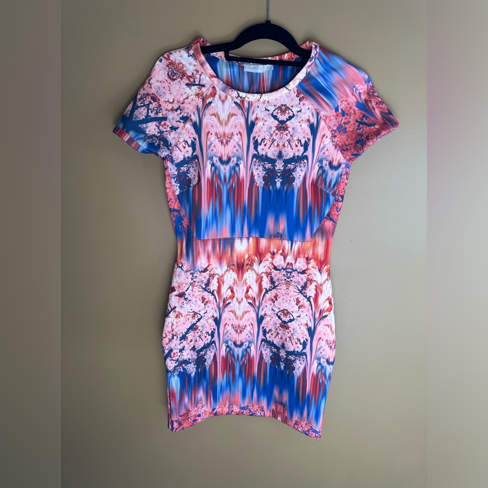 NWT Zara women’s colorful pink/blue dress.  Size M